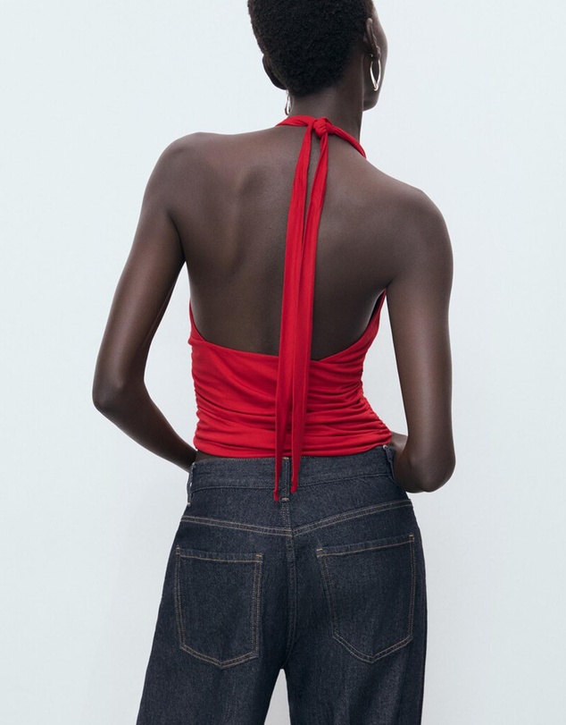 M.N.G - V-Neck Top With Open Back