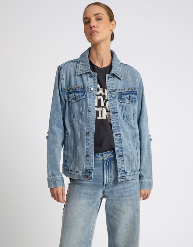 ONE TEASPOON - 25th Anniversary Trucker Studded Denim Jacket - Salty Dog