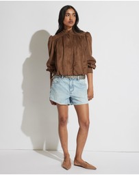 Decjuba - Harper Rolled Cuff Denim Shorts