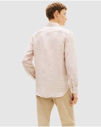 Tommy Hilfiger - Regular Fit Bengal Stripe Pure Linen Shirt