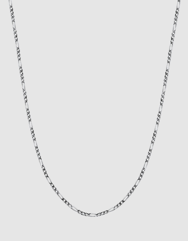Kuzzoi - Necklace Figaro Chain Basic Massive Oxidised in 925 Sterling Silver