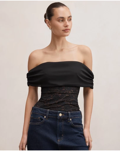 Forever New - Lily Lace Bardot Top