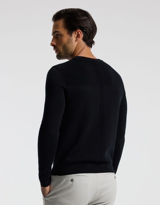 Calibre - Merino Wool Crew Neck Sweater Black
