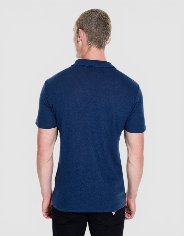 GUESS - Leon Linen Short Sleeve Polo Shirt