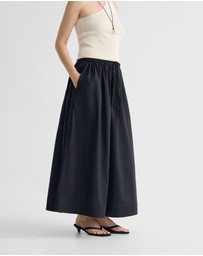 Oxford - Olive Cotton Maxi Skirt