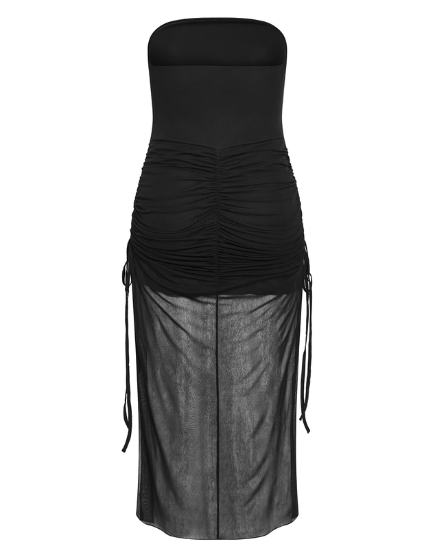City Chic - Plus size Shelly Strapless Mesh Maxi Dress