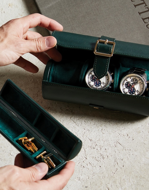Wolf - Wolf British Racing Green Triple Watch Roll