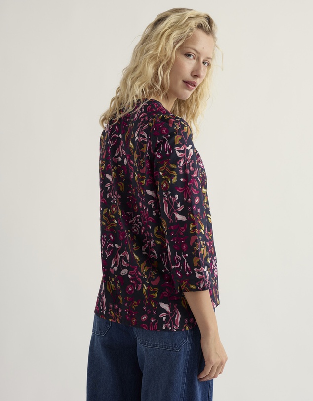 Seasalt - Watercolour Sketch 3/4 Sleeve Top in GOTS-Certified Organic Cotton