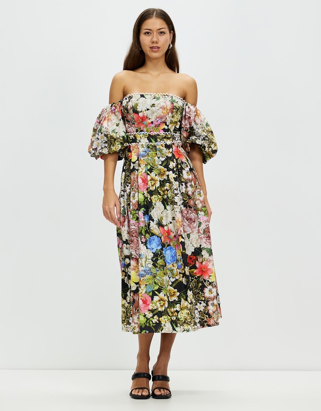 Honey and Beau - Romantic Flower Strapless Maxi Dress