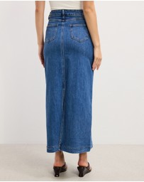 The Fated - Asha Denim Maxi Skirt