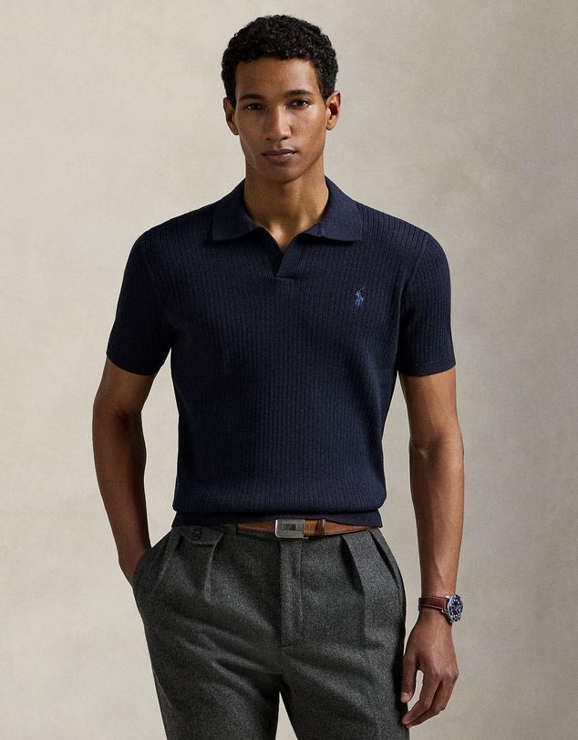 Polo Ralph Lauren - Rib-Knit Cotton Johnny-Collar Sweater