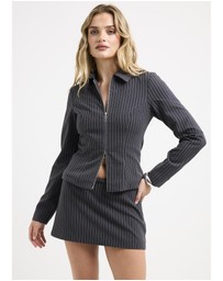 Alice In The Eve - Anna Pinstripe Zip Jacket