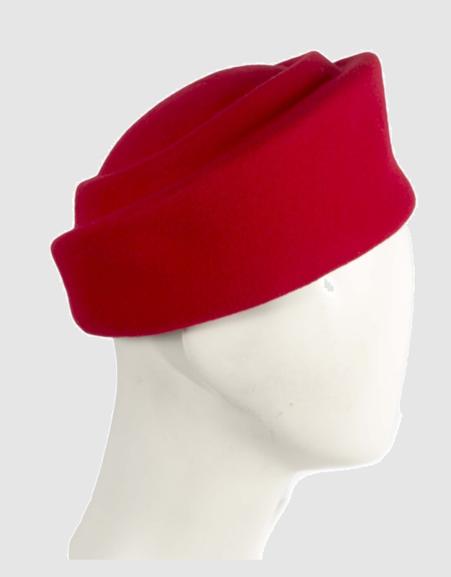 Max Alexander - Felt Red Pillbox Hat