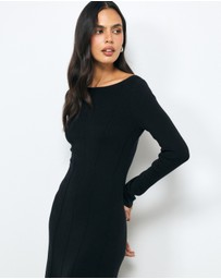AERE - Nori Panelled Knit Midi Dress