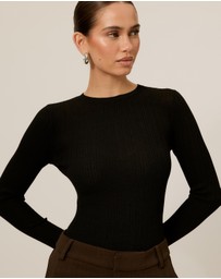 Tussah - Ribbed Crew Neck Long Sleeve Top