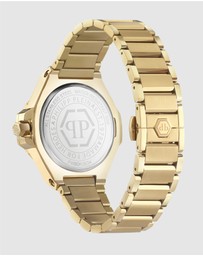 Philipp Plein - Plein Lady Royal - 39mm Black dial with baguette-cut crystals Gold-tone watch