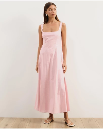 Atmos&Here - Pippa Sleeveless Linen Blend Midi Dress