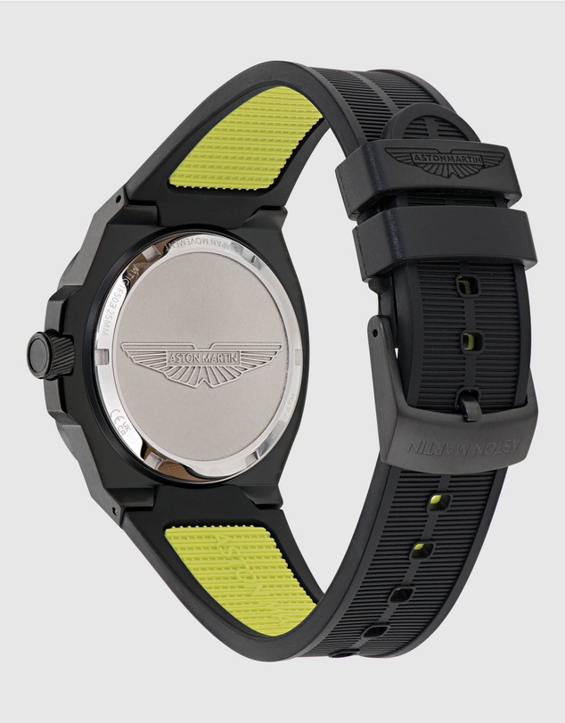 Aston Martin - GPQ Black Stainless Steel Black Silicone Watch