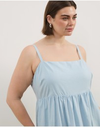 Atmos&Here Curvy - Alex Linen Blend Empire Waist Midi Dress
