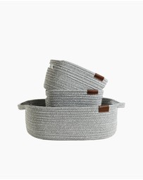 Living Textiles - 3 Pc Cotton Rope Storage Set- Sage