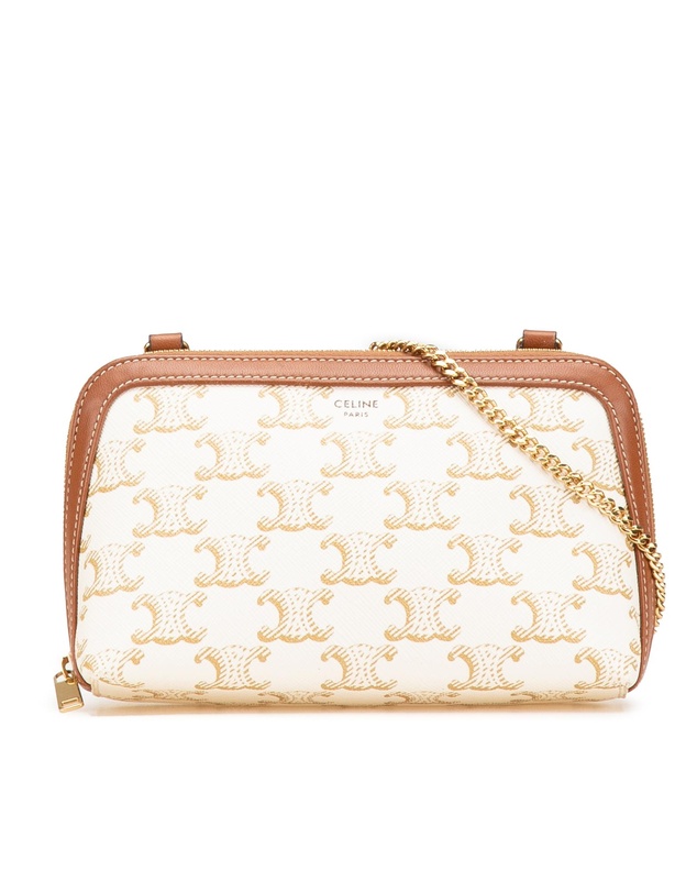 Pre-Loved by Azura Reborn - Pre-Loved Triomphe Coated Canvas Clutch On Chain