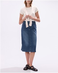 Marcs - Molly Pinstripe Denim Skirt