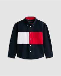 Tommy Hilfiger - Heritage Regular Fit Colour-Blocked Back Flag Shirt - Kids