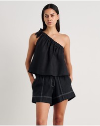 Jag - Ariel One Shoulder Linen Top