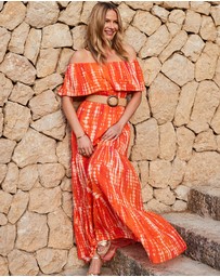 Sosandar - Bardot Tiered Maxi Dress