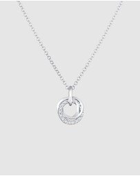Elli Jewelry - Necklace Zirconia Circle 925 Sterling Silver