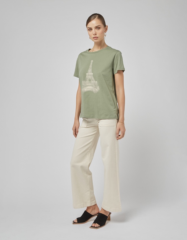 DRICOPER DENIM - Clare Oil Green Printed Tee