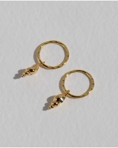SAINT VALENTINE - Conch Shell Mini Hoops - Gold - ICONIC EXCLUSIVE