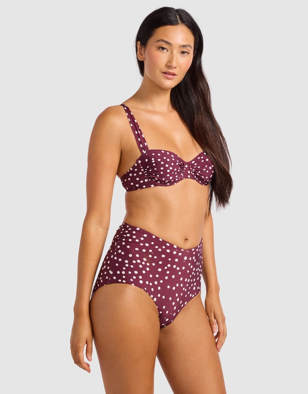 Seafolly - Dolce Dot Ruched Band High Waist Bikini Bottom