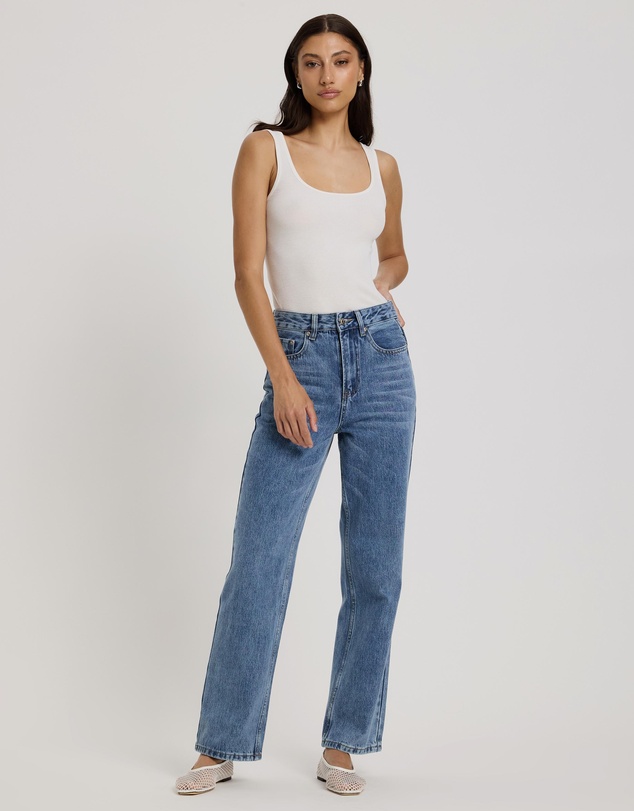 Atmos&Here - Mary Mid Rise Straight Leg Jeans