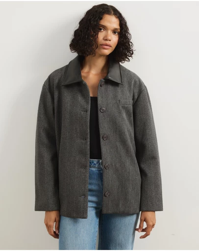 Atmos&Here - Sofia Herringbone Boxy Jacket