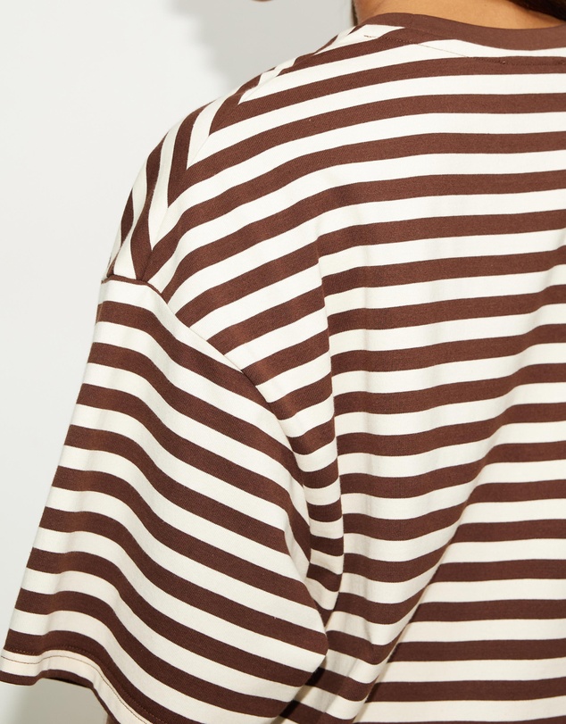 Dazie - Nostalgia Stripe Oversized Boyfriend Tee
