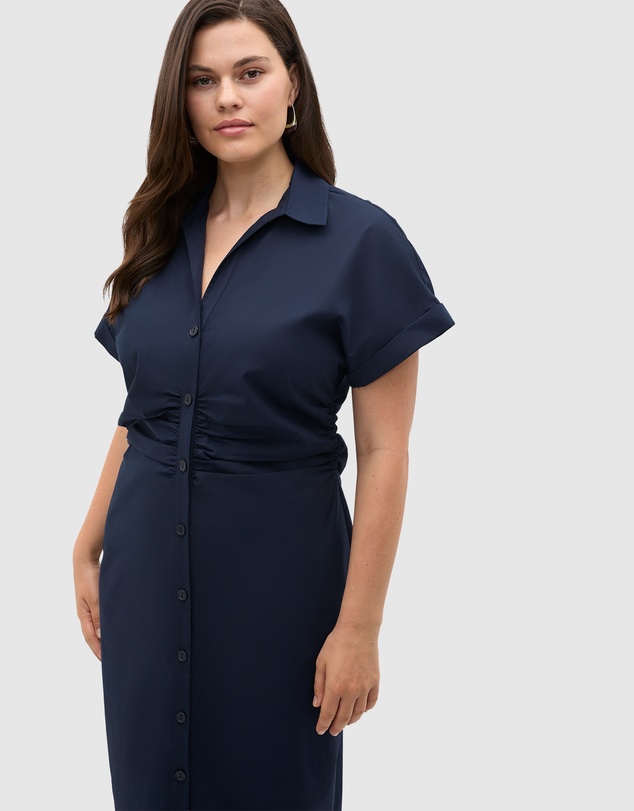 Seed Heritage - Poplin Ruched Shirt Dress