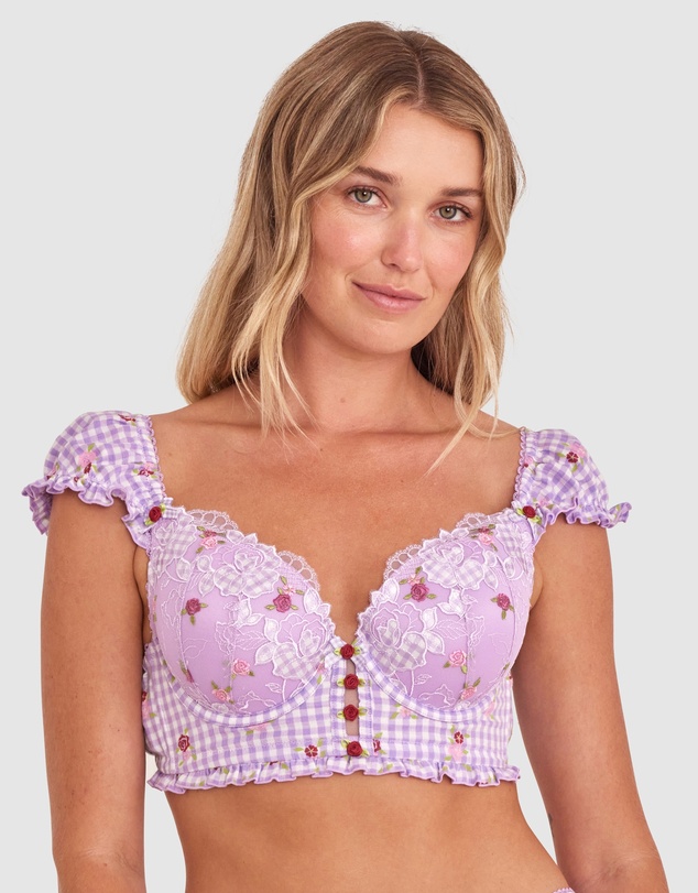 Bras N Things - Enchanted Frolic In The Fields Longline Bliss - Light Purple/Multicolour
