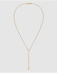 Elli Jewelry - Necklace Women Crescent Moonstone 925 Sterling Silver Gold Plated