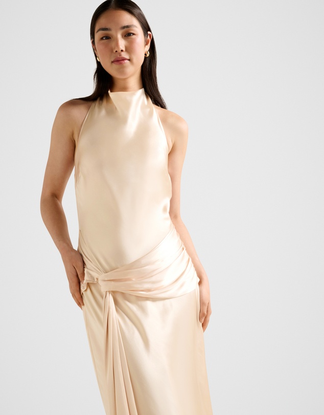Forever New - Abby Halter Neck Satin Maxi Dress