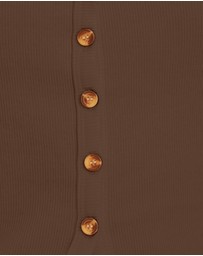 AERE - Ava Button Front Tank Top
