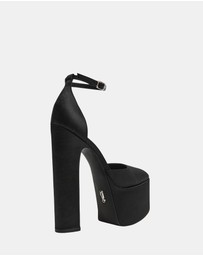 Steve Madden - Selestine Black Satin Heels