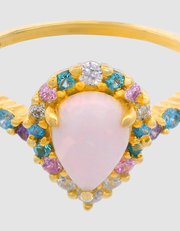 Georgini - GEORGINI WISTERIA CREATED OPAL FLORIBUNDA RING GOLD