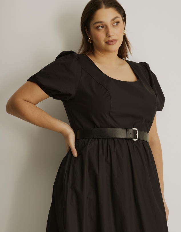 Atmos&Here Curvy - Mia Belted Poplin Maxi Dress