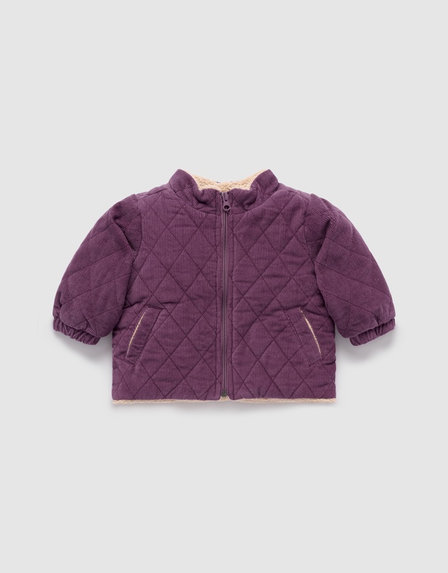 Purebaby - Corduroy Sherpa Quilted Jacket - Kids-Babies