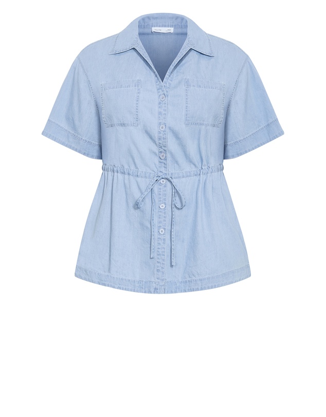 City Chic - Plus size Mikayla Denim Shirt - light wash