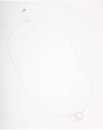 Lovisa - Sterling Silver Pave Link Hoop Pendant Necklace