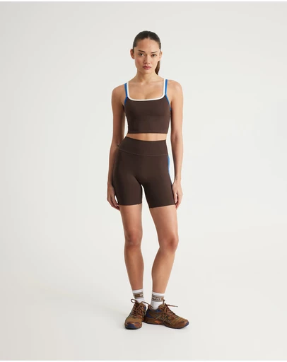 Upstate - Air Sculpt Strappy Layered Tank - Espresso