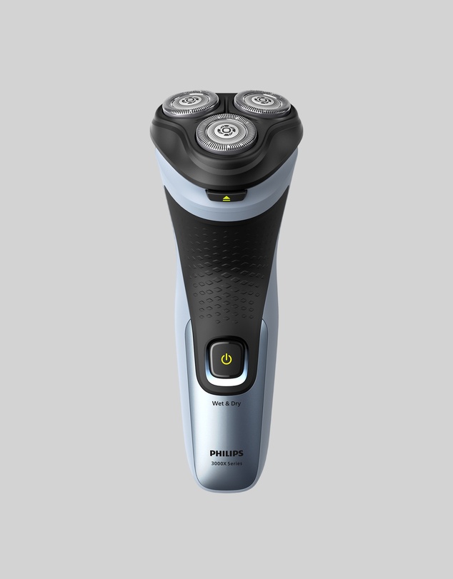 Philips - Philips Shaver Series 3000, 3D Flex heads, Wet & Dry, Pop-Up Trimmer, 1hr charging, Anti-corrosion Celestial Blue