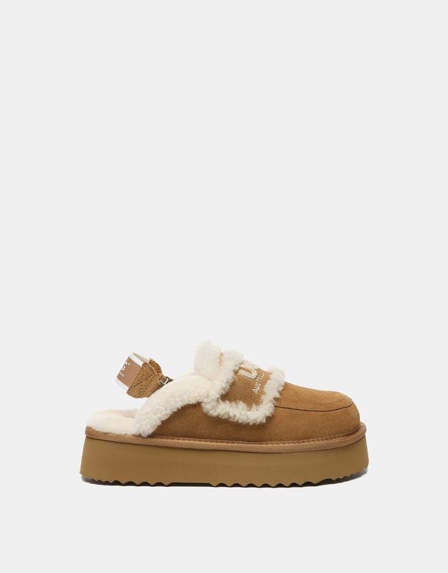 EVERAU - Australian Shepherd Ugg Rilee Platform Cow Suede Upper House Shoes